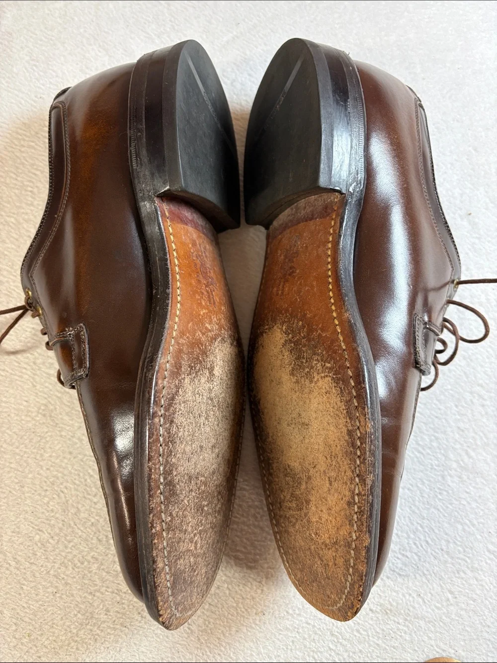 Johnston & Murphy Men's Dark Brown Leather Lace-Up Oxfords